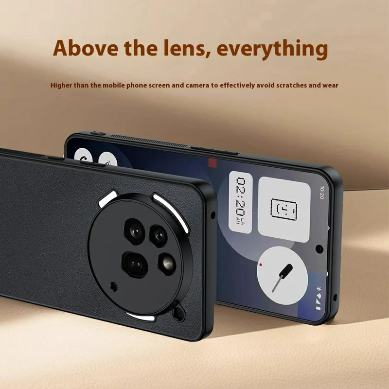 Capa para Nothing Phone (3a) Pro em Couro Sintético com PC + TPU Anti-Queda - Preto