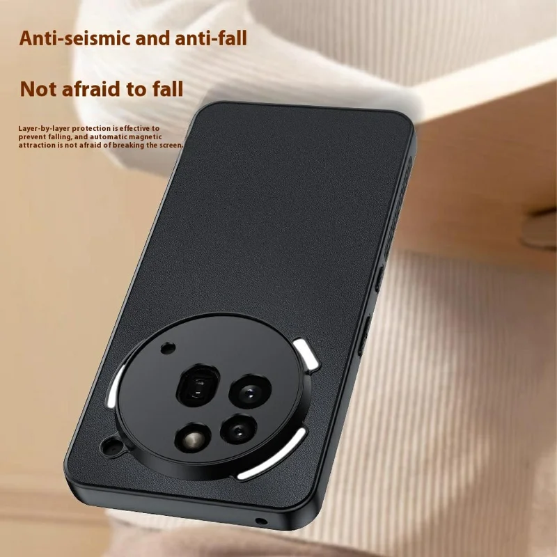 Capa para Nothing Phone (3a) Pro em Couro Sintético com PC + TPU Anti-Queda - Preto