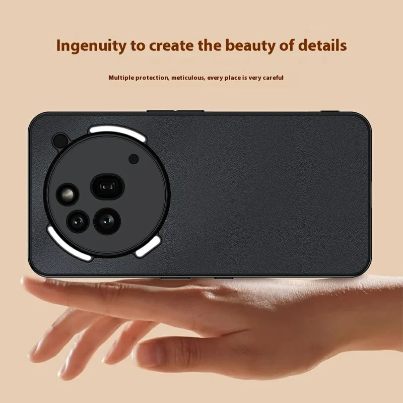 Capa para Nothing Phone (3a) Pro em Couro Sintético com PC + TPU Anti-Queda - Preto