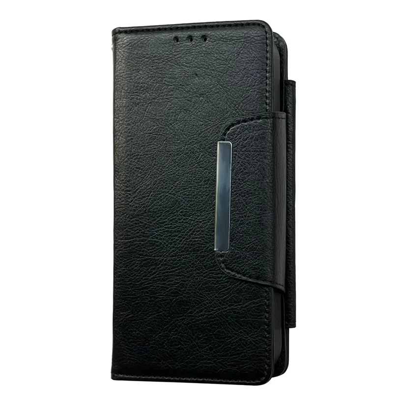 Voor iPhone 16e Hoesje Afneembare 2-in-1 Magnetische Sluiting PU Leren Portemonnee Hoes - Zwart
