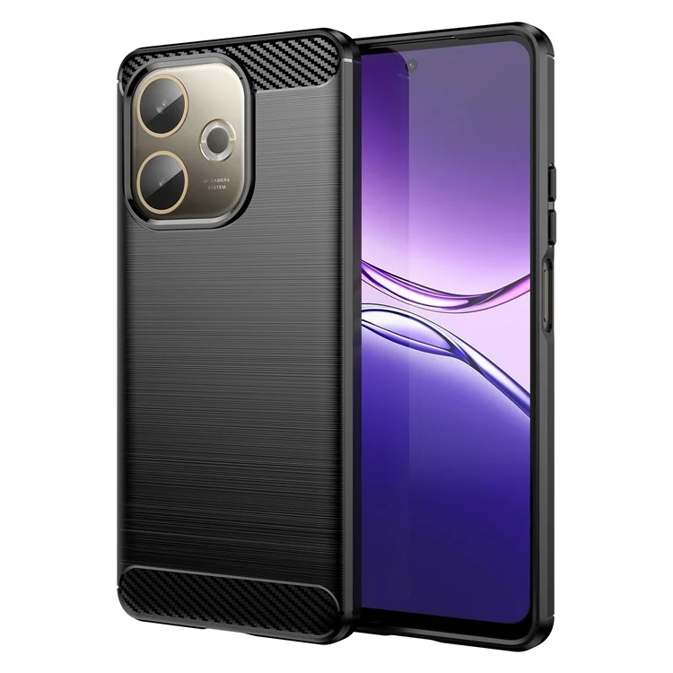 Для Oppo A5 Pro 5G / A5 Pro 4G / A5 Energy Чехол защитный для телефона с текстурой углеродного волокна и матовой отделкой - Черный