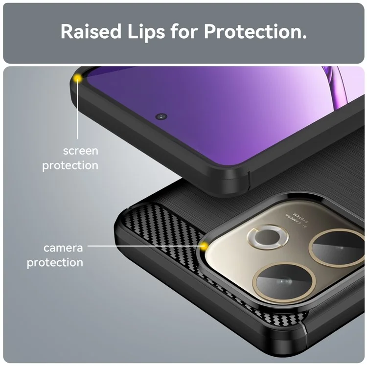 Для Oppo A5 Pro 5G / A5 Pro 4G / A5 Energy Чехол защитный для телефона с текстурой углеродного волокна и матовой отделкой - Черный
