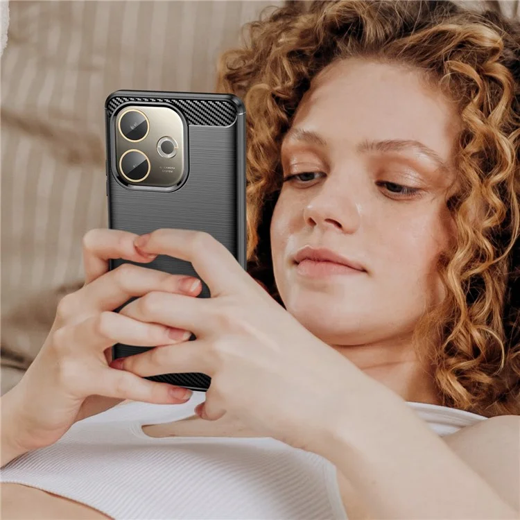 Для Oppo A5 Pro 5G / A5 Pro 4G / A5 Energy Чехол защитный для телефона с текстурой углеродного волокна и матовой отделкой - Черный