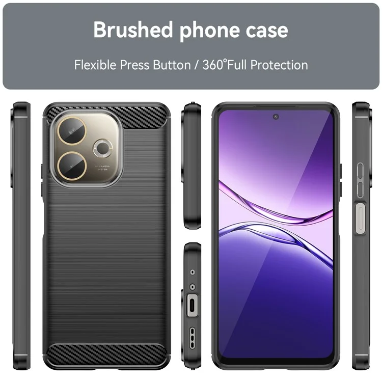 Для Oppo A5 Pro 5G / A5 Pro 4G / A5 Energy Чехол защитный для телефона с текстурой углеродного волокна и матовой отделкой - Черный