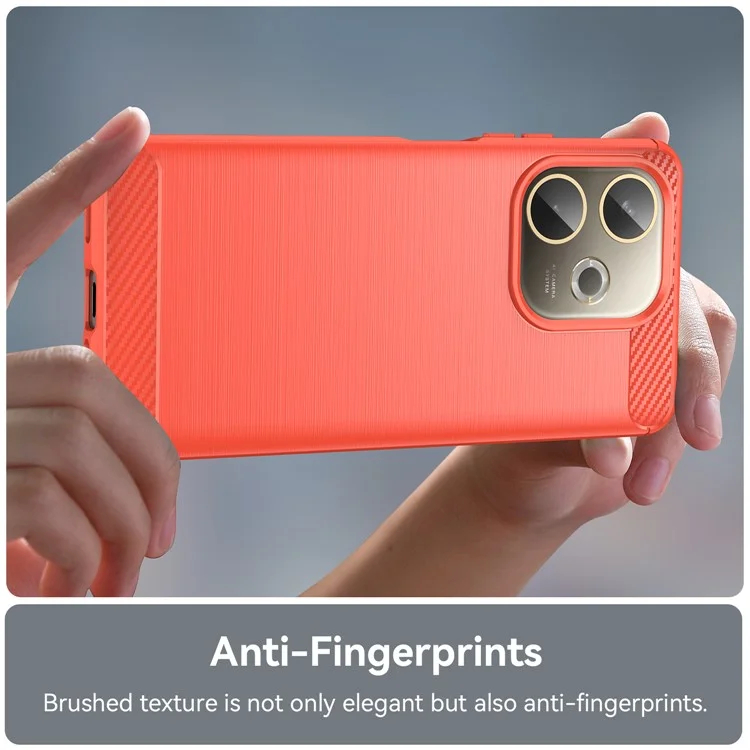For Oppo A5 Pro 4G (Global) / 5G (Global) / A5 Energy 5G (China) Case Protective Phone Cover Carbon Fiber Texture Brushed - Red