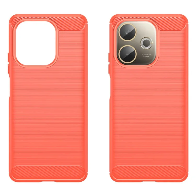 For Oppo A5 Pro 4G (Global) / 5G (Global) / A5 Energy 5G (China) Case Protective Phone Cover Carbon Fiber Texture Brushed - Red