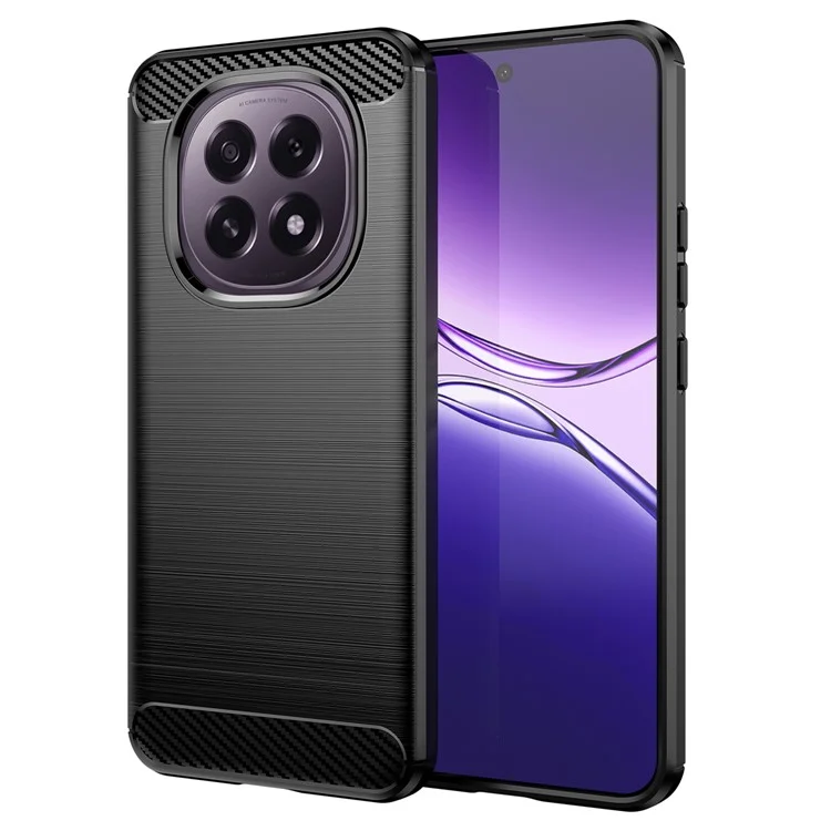 Étui de protection pour Oppo F29 5G Texture en fibre de carbone brossée - Noir