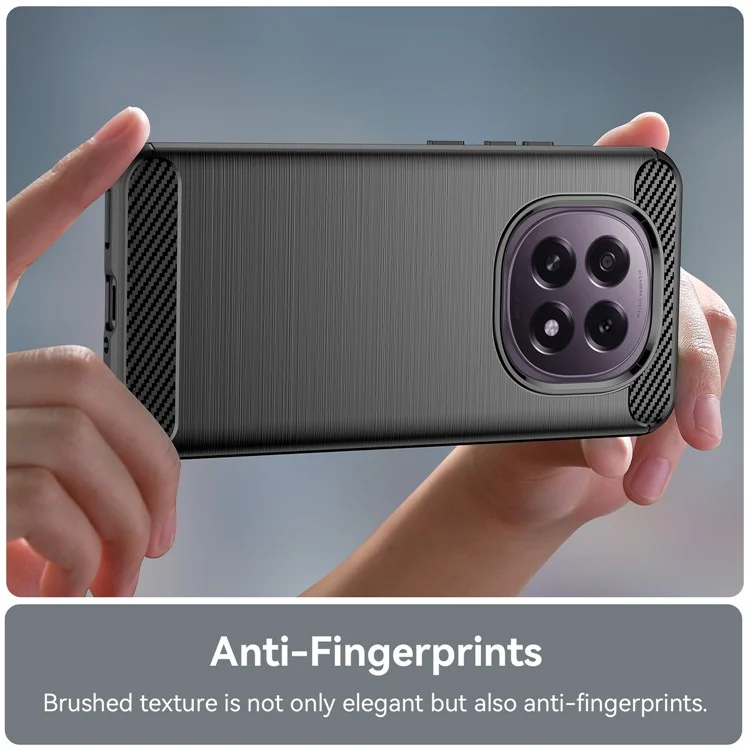 Étui de protection pour Oppo F29 5G Texture en fibre de carbone brossée - Noir
