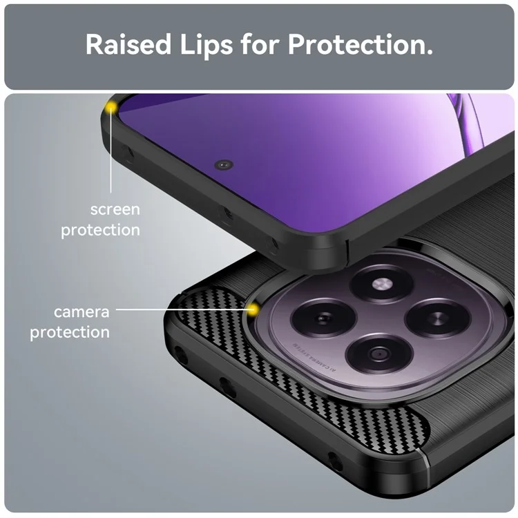 Étui de protection pour Oppo F29 5G Texture en fibre de carbone brossée - Noir