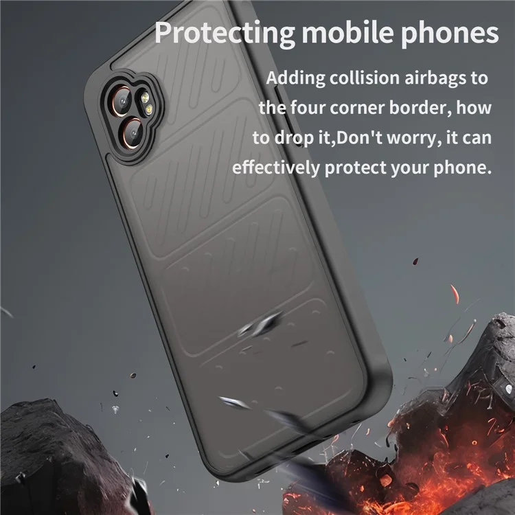Für Samsung Galaxy XCover7 Pro Hülle Stoßfest Airbags Frost Transparent PC + TPU Handyrückseite Schutzhülle - Schwarz