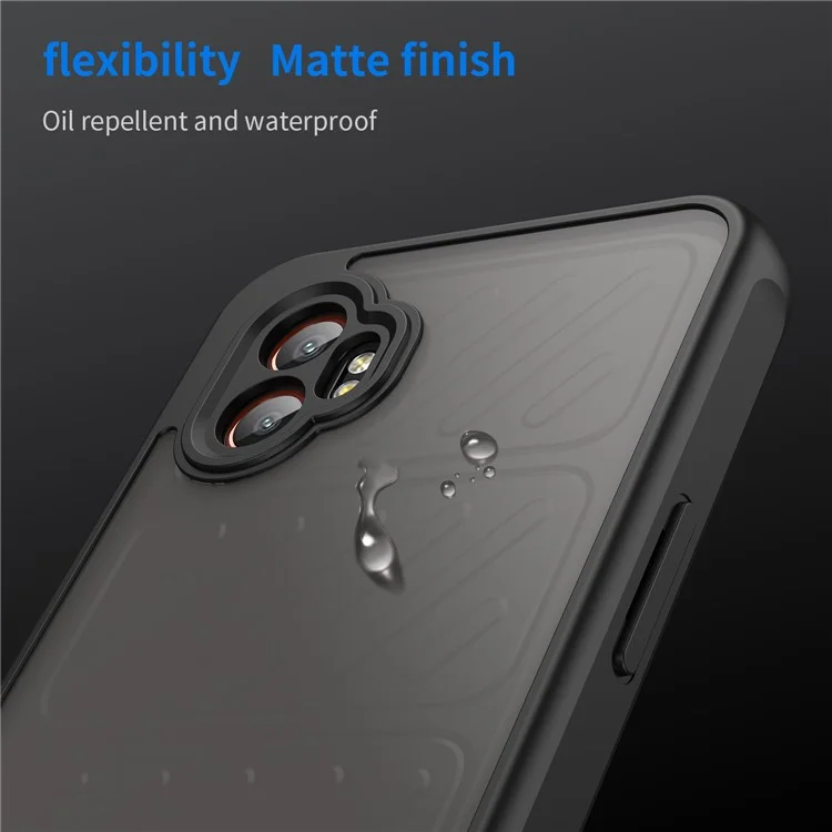 Für Samsung Galaxy XCover7 Pro Hülle Stoßfest Airbags Frost Transparent PC + TPU Handyrückseite Schutzhülle - Schwarz