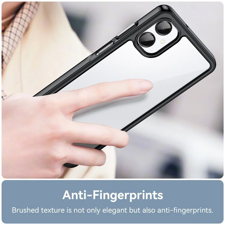 Étui pour Samsung Galaxy A06 5G en TPU + Acrylique, Coque de Protection Transparente pour Téléphone - Noir