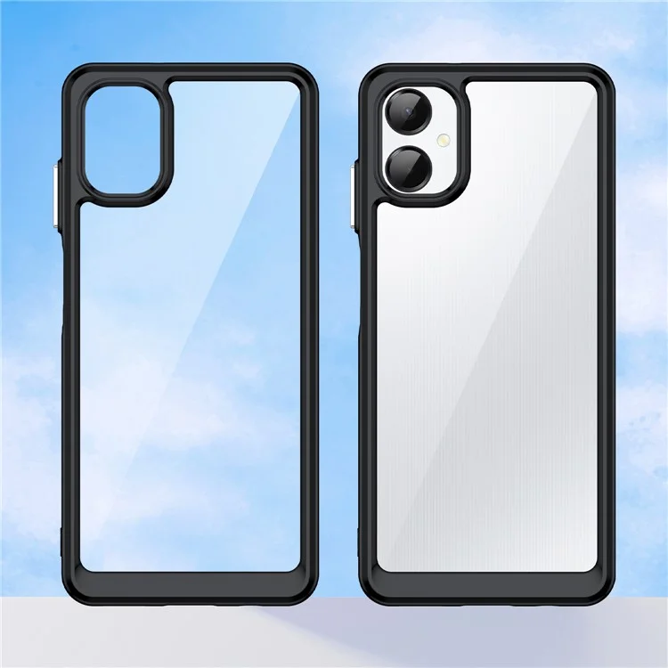 Étui pour Samsung Galaxy A06 5G en TPU + Acrylique, Coque de Protection Transparente pour Téléphone - Noir