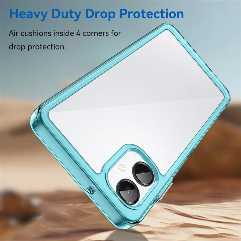 For Samsung Galaxy A06 5G Case TPU + Acrylic Protective Clear Phone Cover - Transparent Blue