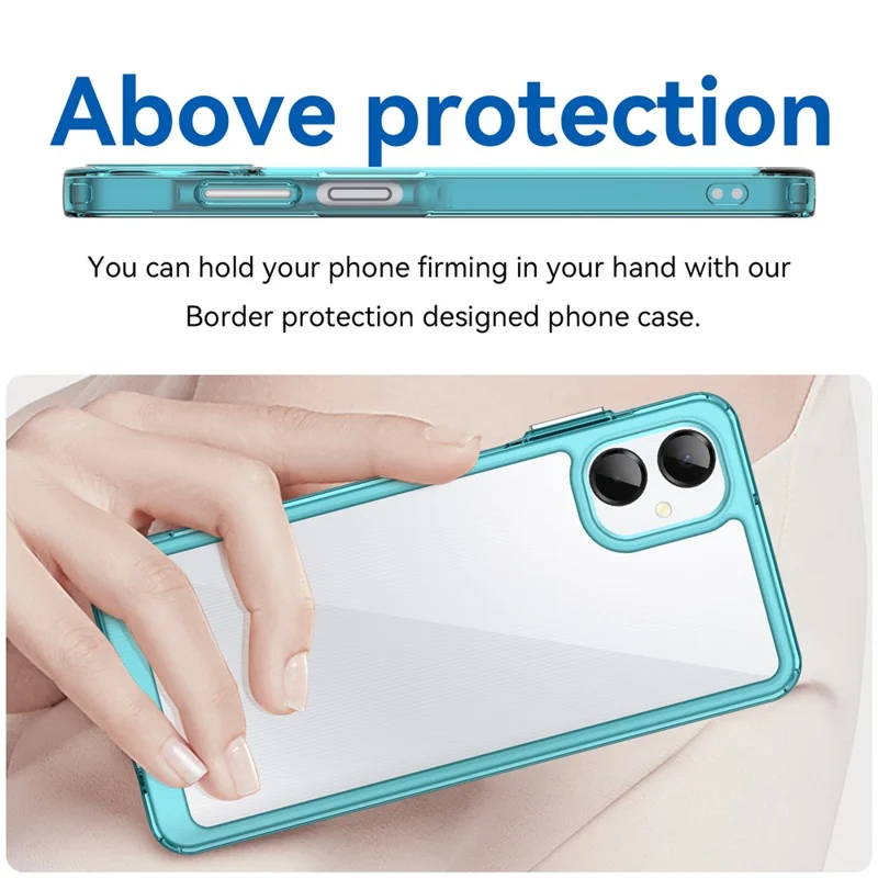 For Samsung Galaxy A06 5G Case TPU + Acrylic Protective Clear Phone Cover - Transparent Blue