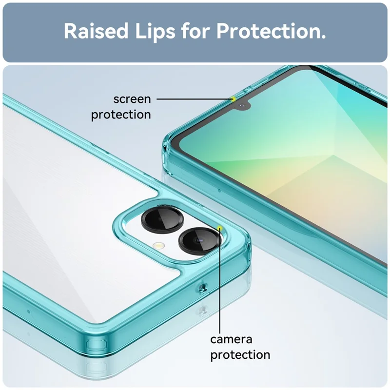 For Samsung Galaxy A06 5G Case TPU + Acrylic Protective Clear Phone Cover - Transparent Blue
