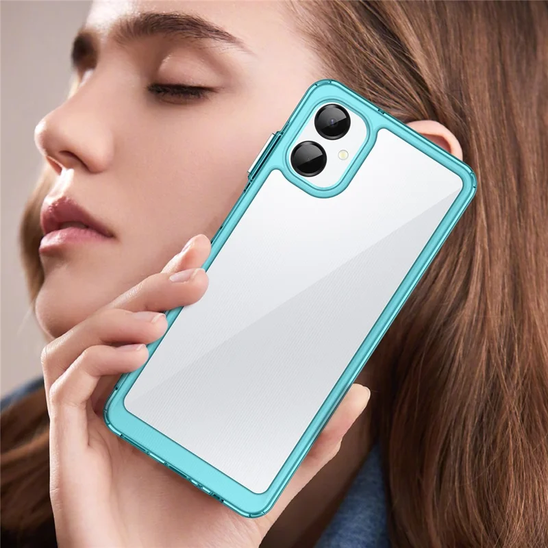 For Samsung Galaxy A06 5G Case TPU + Acrylic Protective Clear Phone Cover - Transparent Blue