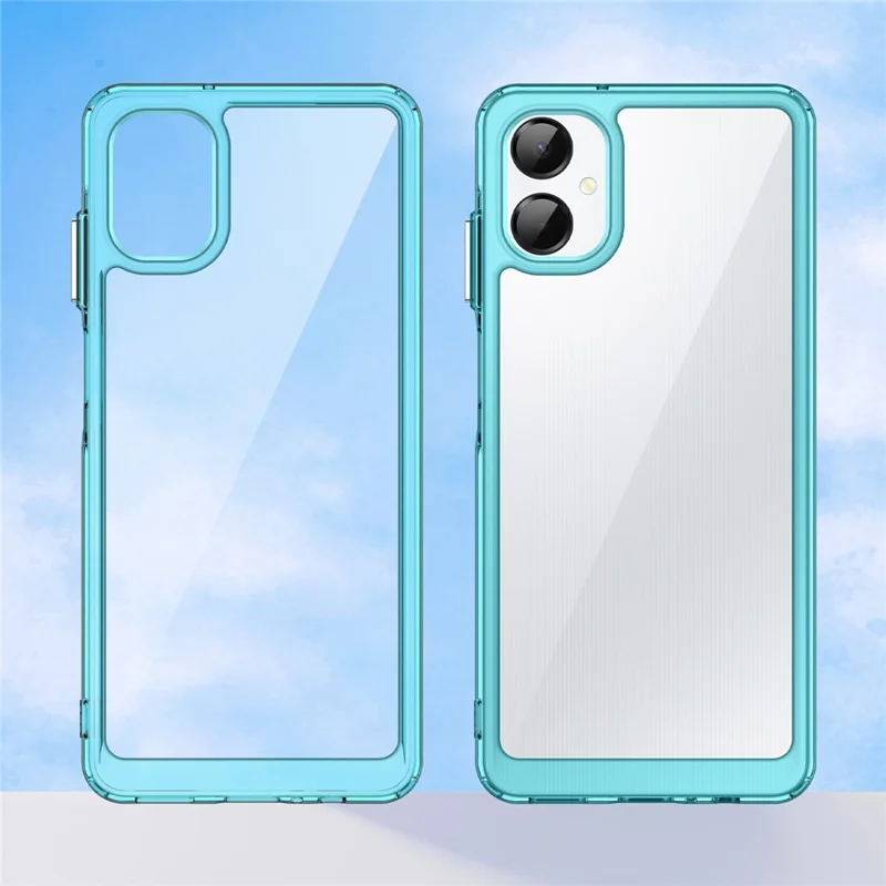 For Samsung Galaxy A06 5G Case TPU + Acrylic Protective Clear Phone Cover - Transparent Blue