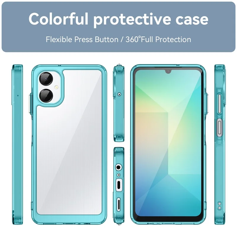 For Samsung Galaxy A06 5G Case TPU + Acrylic Protective Clear Phone Cover - Transparent Blue