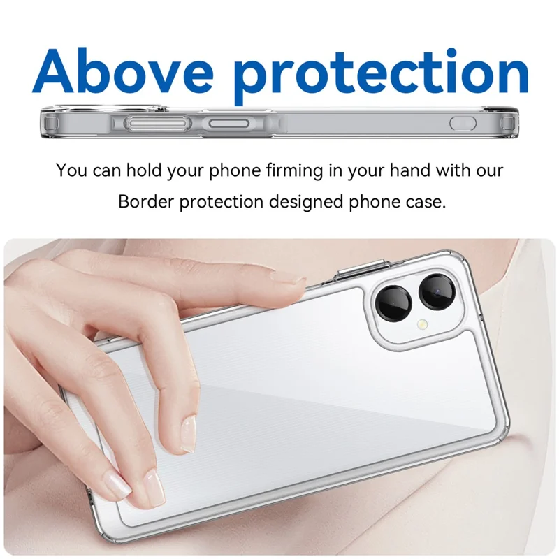 For Samsung Galaxy A06 5G Case TPU + Acrylic Protective Clear Phone Cover - Transparent