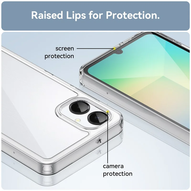 For Samsung Galaxy A06 5G Case TPU + Acrylic Protective Clear Phone Cover - Transparent