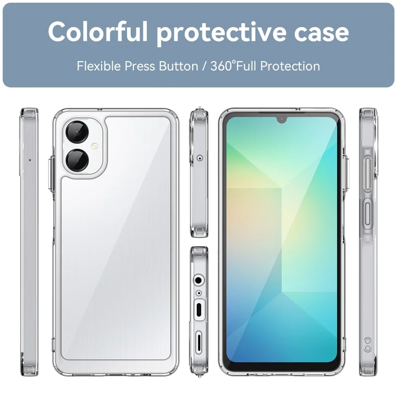 For Samsung Galaxy A06 5G Case TPU + Acrylic Protective Clear Phone Cover - Transparent