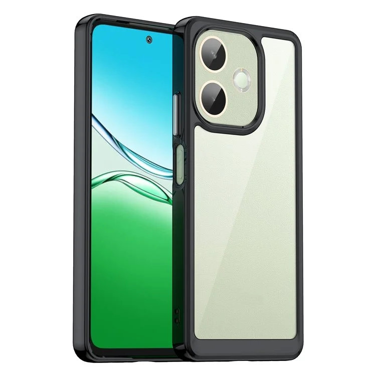 Для Oppo A5 Pro 5G / A5 Pro 4G / A5 Energy Чехол TPU + Акрил Прозрачный защитный чехол для телефона - Черный