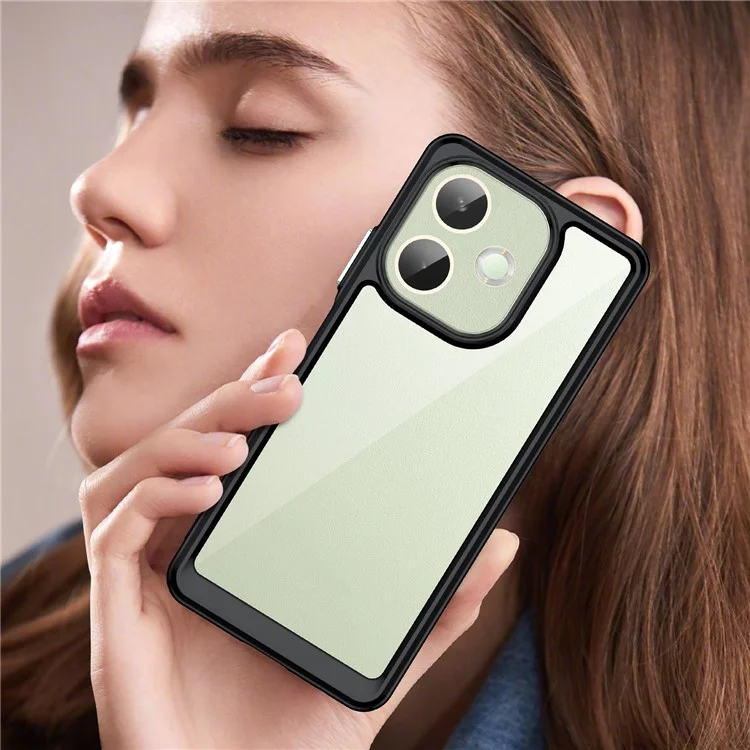 Для Oppo A5 Pro 5G / A5 Pro 4G / A5 Energy Чехол TPU + Акрил Прозрачный защитный чехол для телефона - Черный