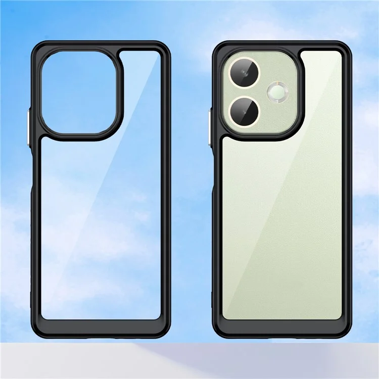 Для Oppo A5 Pro 5G / A5 Pro 4G / A5 Energy Чехол TPU + Акрил Прозрачный защитный чехол для телефона - Черный