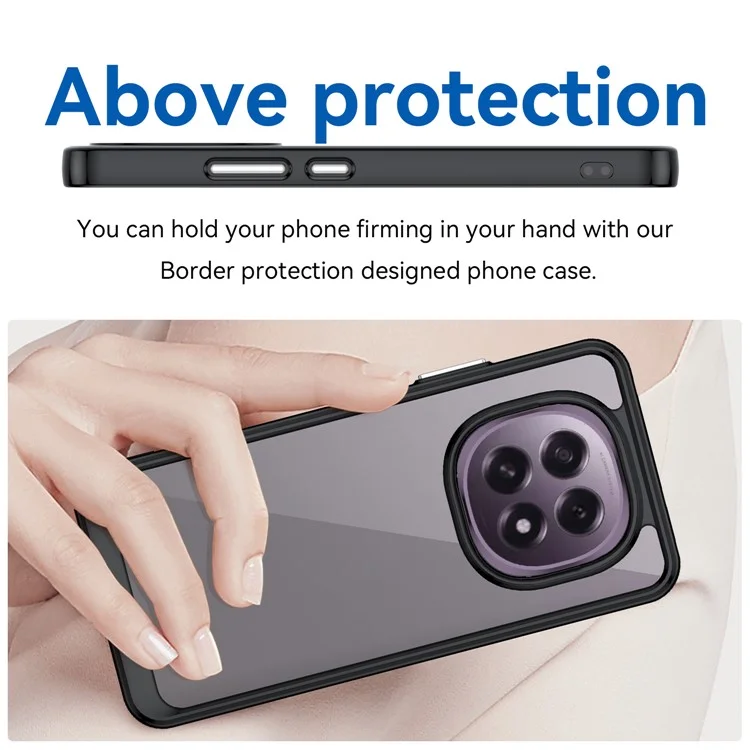 Étui pour Oppo F29 5G en TPU + Acrylique, Coque de Protection Transparente pour Téléphone - Noir