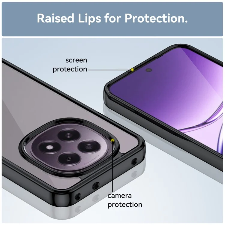 Étui pour Oppo F29 5G en TPU + Acrylique, Coque de Protection Transparente pour Téléphone - Noir