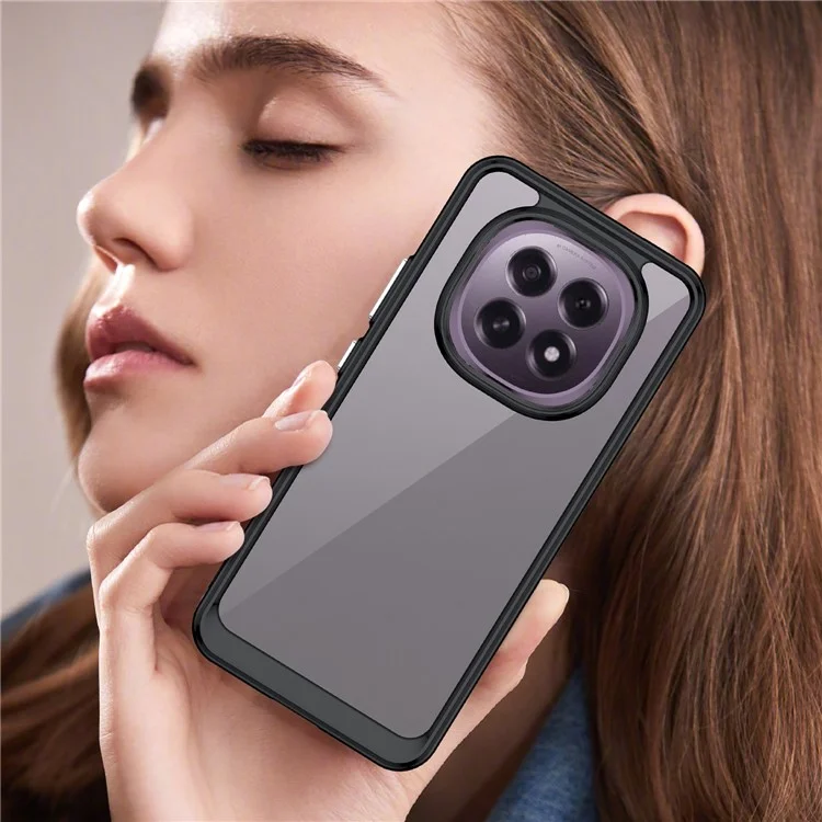 Étui pour Oppo F29 5G en TPU + Acrylique, Coque de Protection Transparente pour Téléphone - Noir