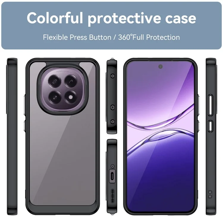 Étui pour Oppo F29 5G en TPU + Acrylique, Coque de Protection Transparente pour Téléphone - Noir