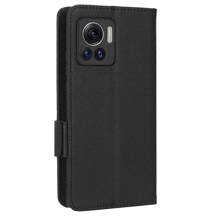 Für Motorola Edge 30 Ultra 5g / Rand X / Moto X30 Pro 5G Litchi Textur Stand Hülle PU Leder Magnetische Verschluss Telefon Brieftasche Abdeckung - Schwarz