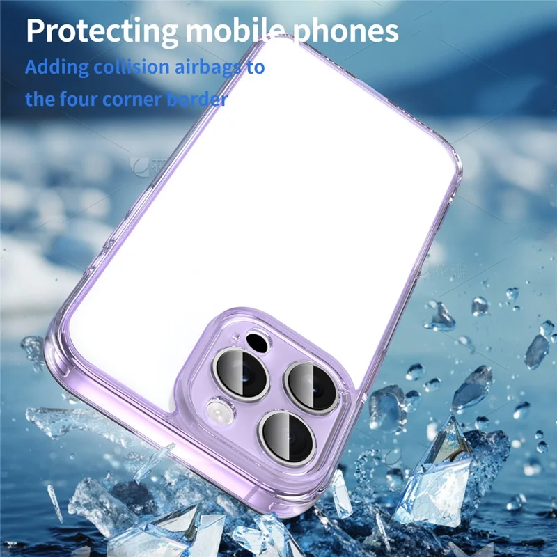 For iPhone 16 Pro Max Case TPU + Acrylic Phone Back Cover Anti Yellowing - Purple