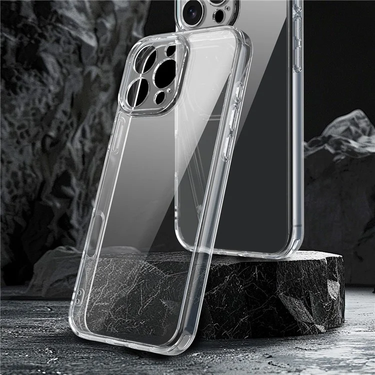 For iPhone 16 Pro Max Case TPU + Acrylic Phone Back Cover Anti Yellowing - Transparent