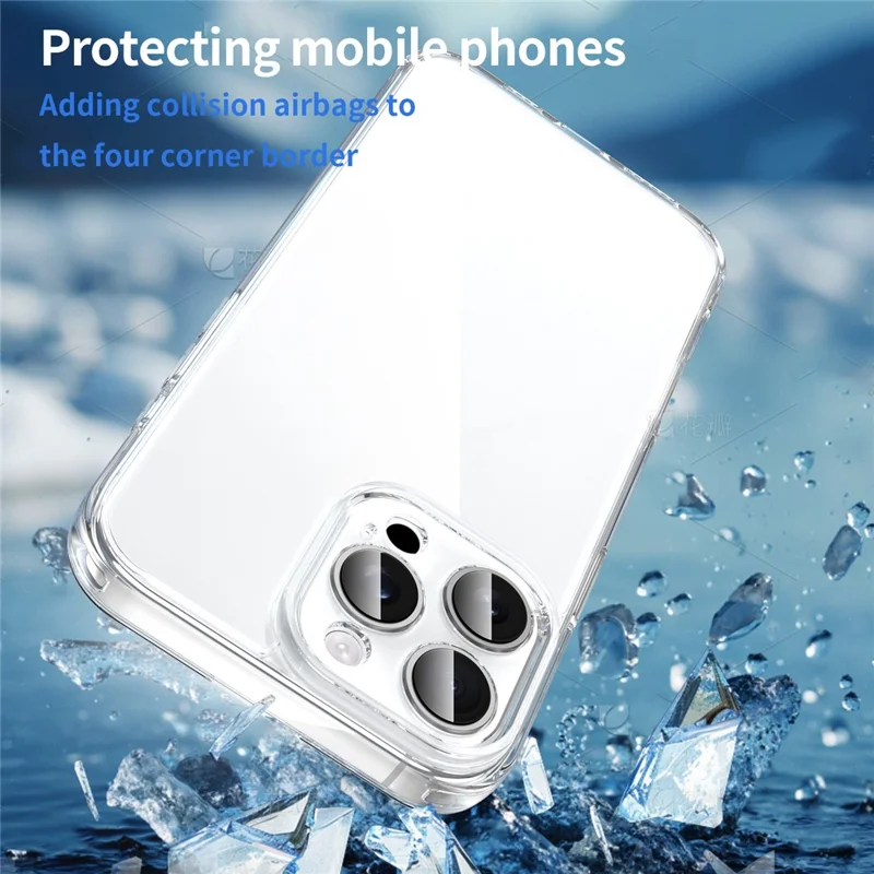 For iPhone 16 Pro Case TPU + Acrylic Phone Back Cover Anti Yellowing - Transparent