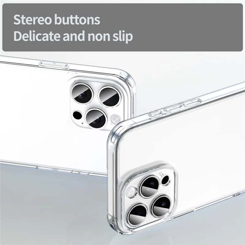 For iPhone 16 Pro Case TPU + Acrylic Phone Back Cover Anti Yellowing - Transparent