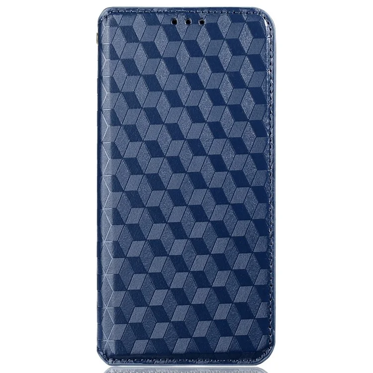 Para Motorola Edge 30 Ultra 5G / Borde X / Moto X30 Pro 5G Patrón de Rombo Impresión de la Billetera de Cuero de Cuero Tapa de Cierre Magnético Caja de Teléfono - Azul