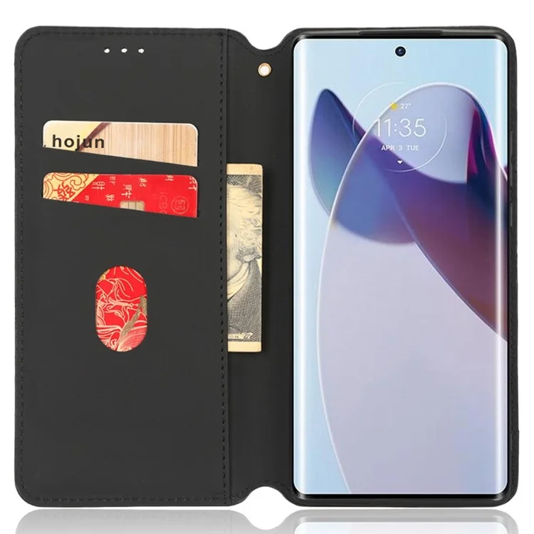 Für Motorola Edge 30 Ultra 5g / Rand X / Moto X30 Pro 5G Rhombusmuster Eingeprägter Leder -brieftaschen -stillschaden Abdeckung Magnetische Schließung Telefon Hülle - Braun