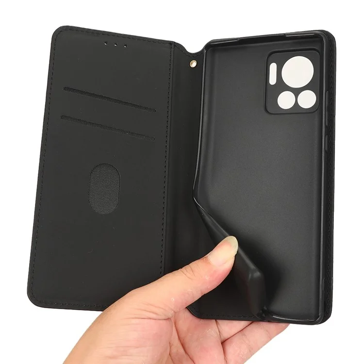 Für Motorola Edge 30 Ultra 5g / Rand X / Moto X30 Pro 5G Rhombusmuster Eingeprägter Leder -brieftaschen -stillschaden Abdeckung Magnetische Schließung Telefon Hülle - Braun