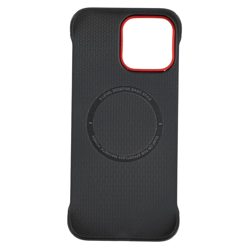 X-LEVEL For iPhone 15 Pro Max Magnetic Case Boardless PC + Metal Phone Back Cover - Black