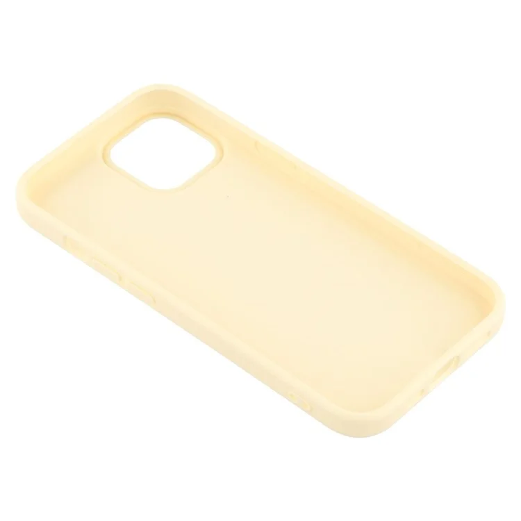 Étui pour iPhone 14 Motif Imprimé TPU 2,0 mm Housse de Téléphone avec Accessoires de Décoration 3D - Jaune + Gâteau