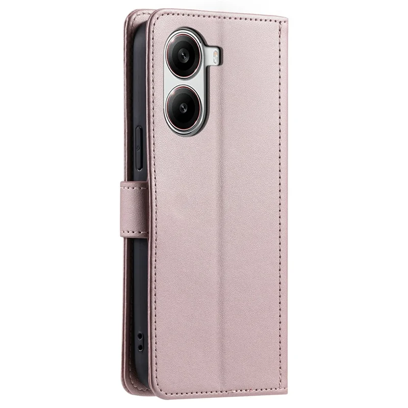 For Xiaomi Poco X7 Pro 5G  /  Redmi Turbo 4 5G Wallet Case Rhombus Grid PU Leather Phone Cover - Rose Gold