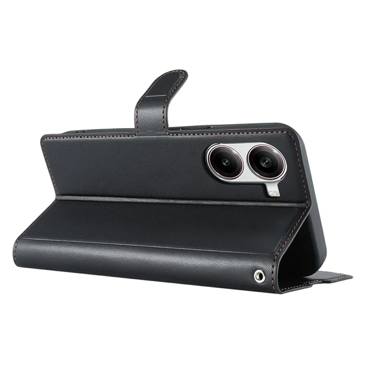 For Xiaomi Redmi Turbo 4 5G / Poco X7 Pro 5G Case Dots Imprinted PU Leather Flip Phone Cover with Card Slot, Strap - Black