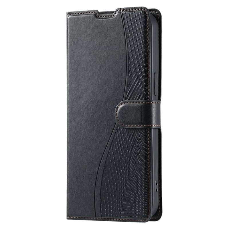 Pour Oppo Reno13 5G (Global) Étui à Motif de Points en Cuir PU à Rabat avec Emplacement pour Carte, Dragonne - Noir