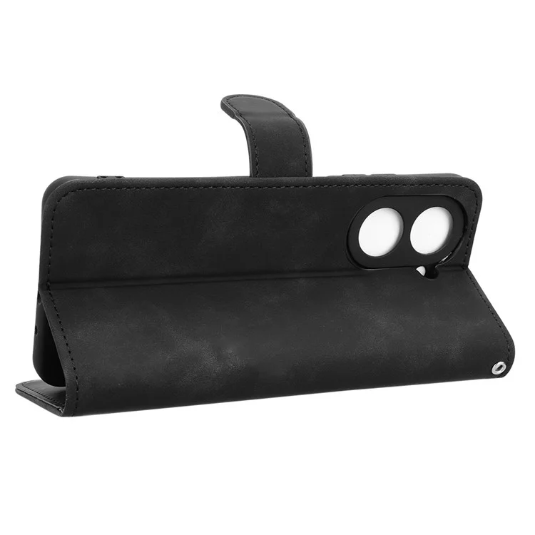 Para Xiaomi Redmi A5 4G / Poco C71 4G Capa de Couro Estilo Pele Antiderrapante Carteira Capa de Telefone Flip - Preto