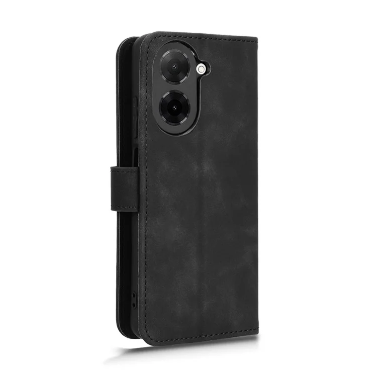 Para Xiaomi Redmi A5 4G / Poco C71 4G Capa de Couro Estilo Pele Antiderrapante Carteira Capa de Telefone Flip - Preto