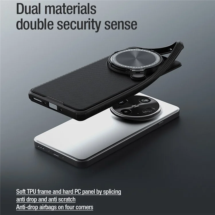 NILLKIN Camshield Prop Magnetic Series for Oppo Find X8 Ultra 5G Case Compatible with MagSafe PC + TPU Phone Cover with Camera Cover - Black