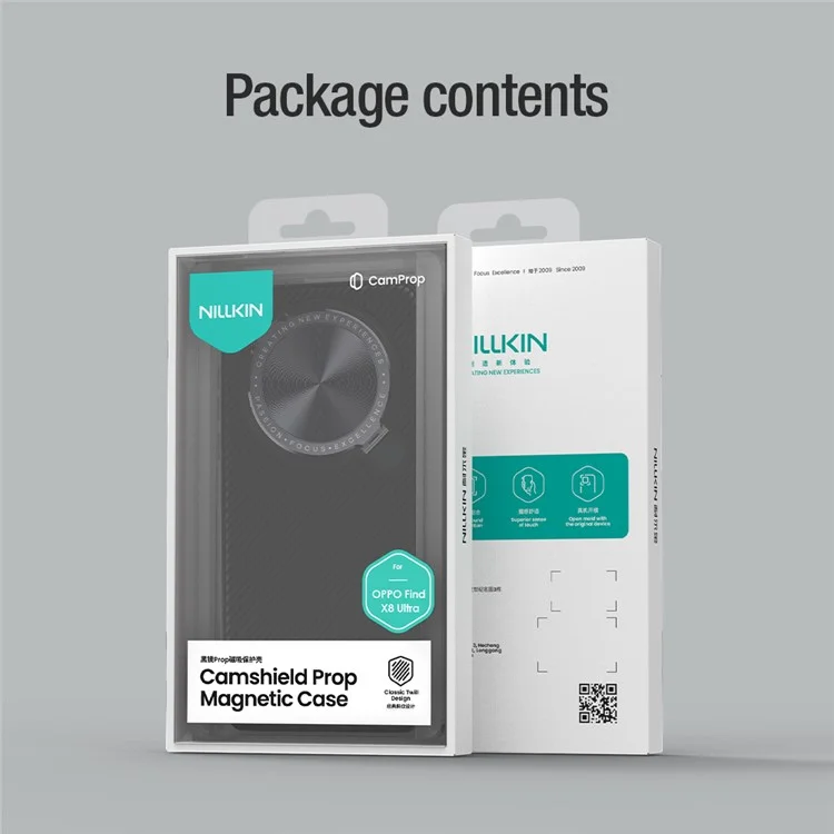 NILLKIN Camshield Prop Magnetic Series for Oppo Find X8 Ultra 5G Case Compatible with MagSafe PC + TPU Phone Cover with Camera Cover - Black
